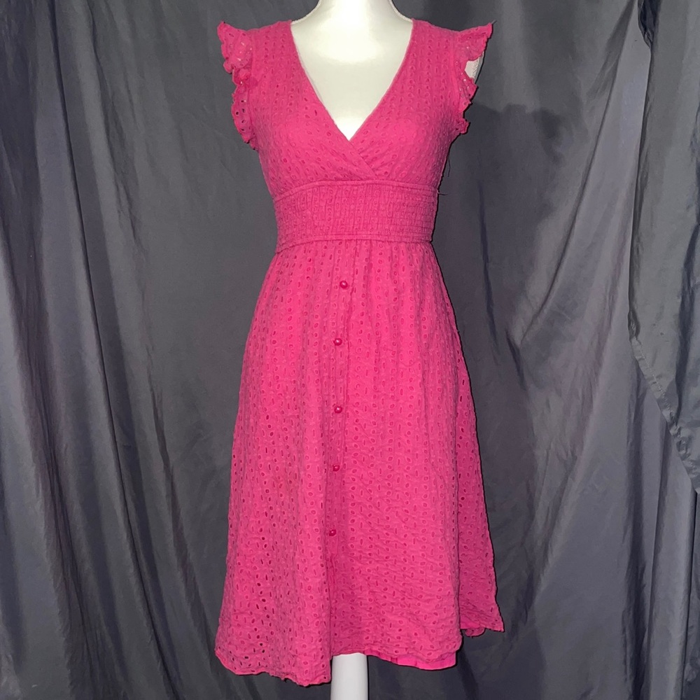 SHEIN Hot Pink Dress with Ruffle Detail